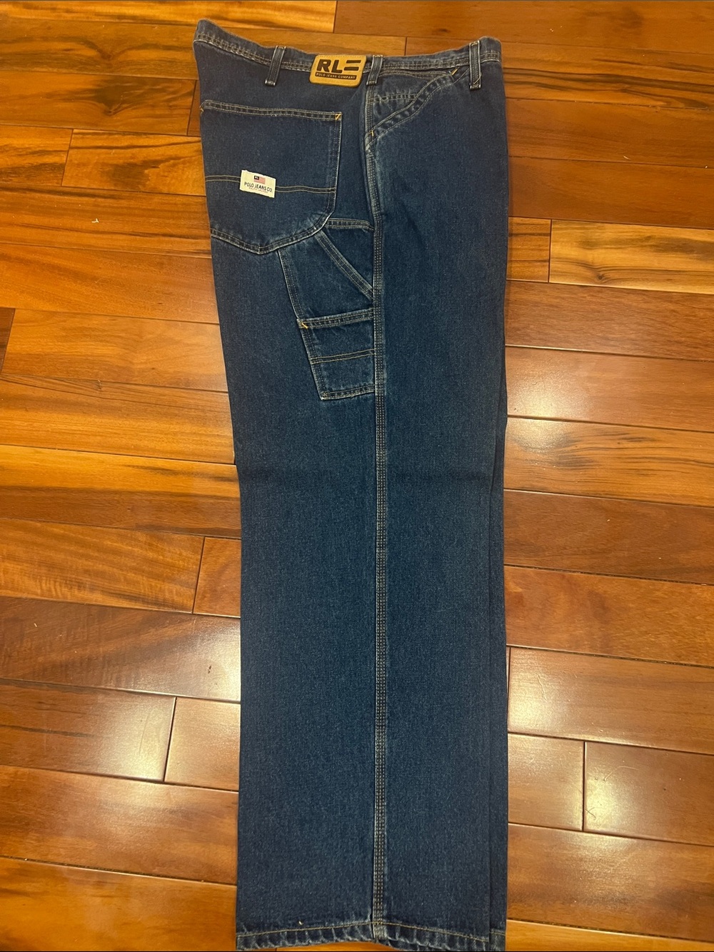 Vintage Polo Jeans Co By Ralph Lauren Blue Carpenter Jeans - Men's Work Denim